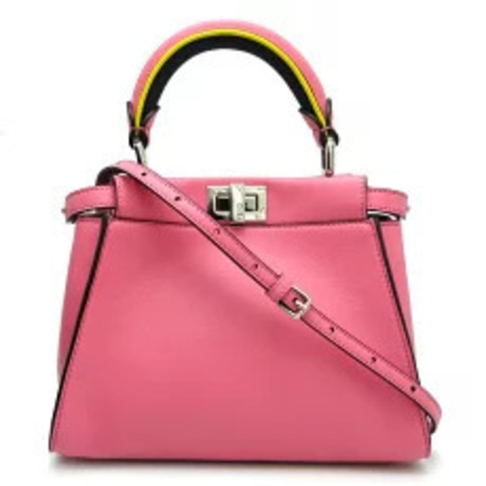 Fendi Peekaboo Iconic Handbag Nappa Leather Pink